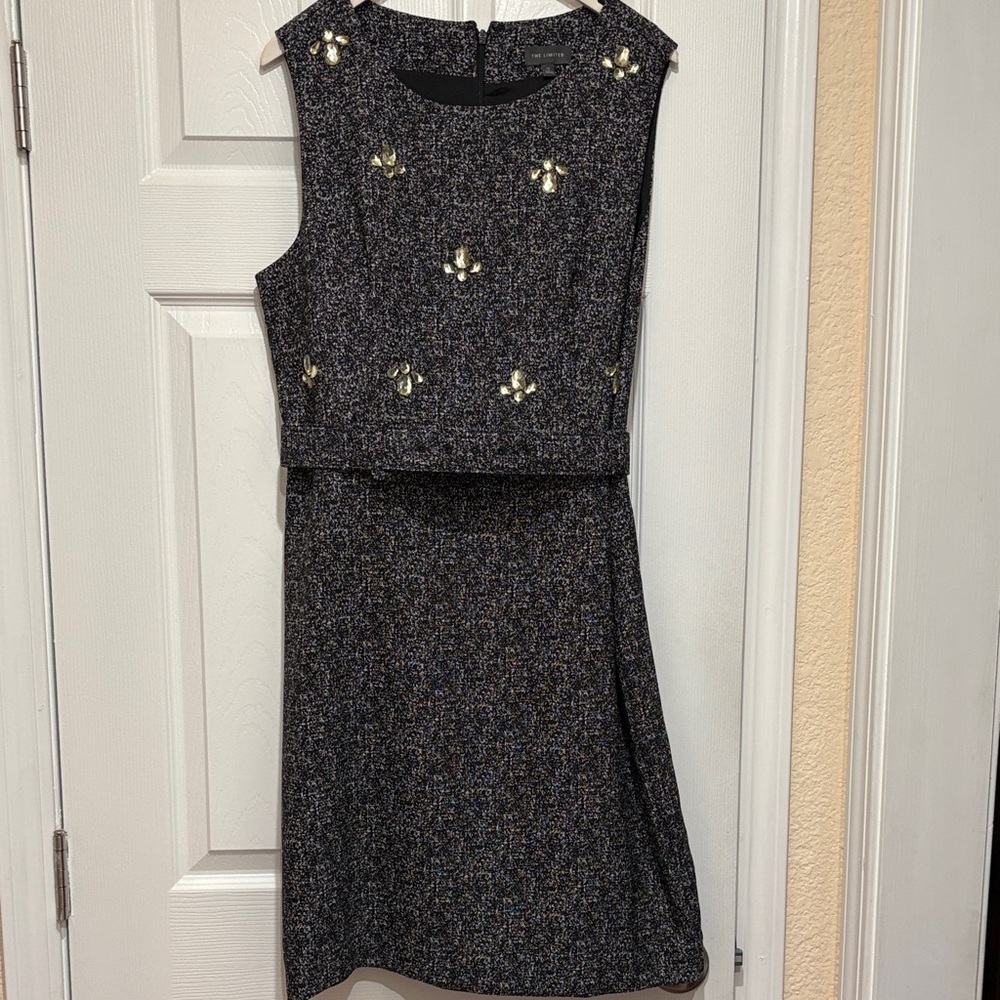 The Limited Woman’s Silver Flower Dress with Belt Size 12